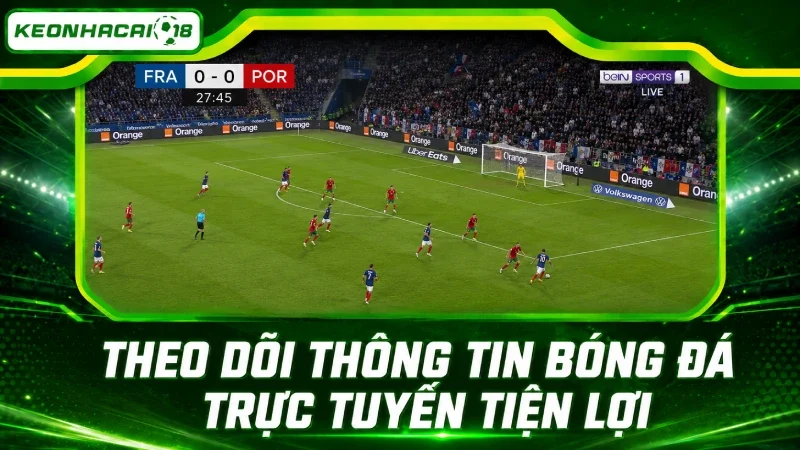 Người dùng theo dõi thông tin bóng đá trên nền tảng trực tuyến